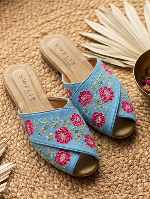 women embroidered slip on flats - 22543807 - Very Small Image - 1