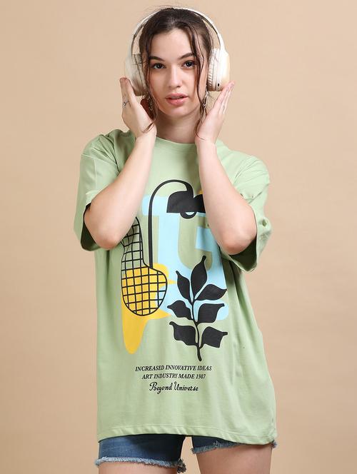 women printed short sleeves oversized t-shirt - 22547969 - Very Small Image - 1