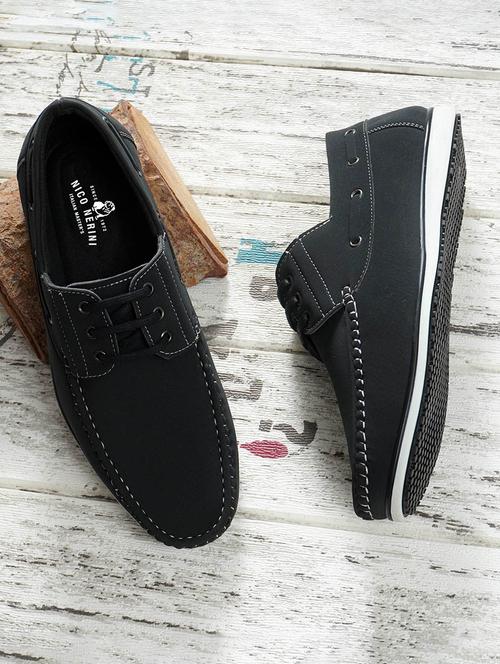men solid lace up boat shoes - 22549880 - Very Small Image - 1