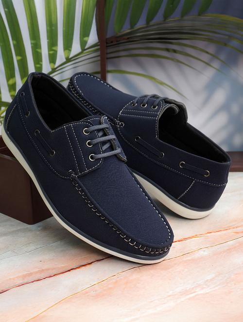 Men Solid Lace Up Boat Shoes - 22549881 - Very Small Image - 1