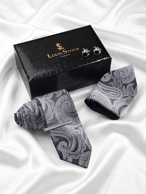 work wear paisley pattern tie pocket square and cufflinks set - 22550361 - Very Small Image - 1