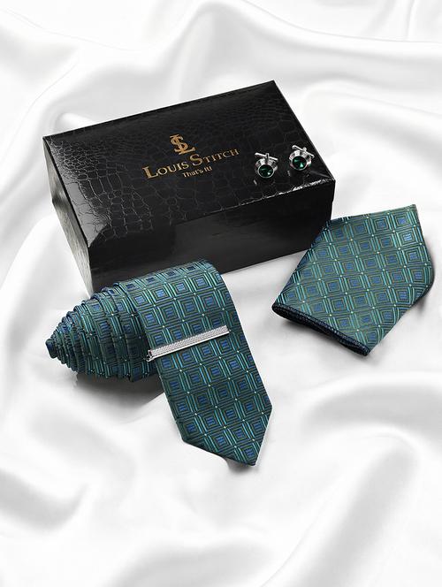 men necktie with cufflinks accessory gift set - 22550374 - Very Small Image - 1