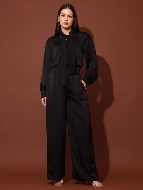 women solid long sleeves top and trouser co-ord set - 22553764 - Very Small Image - 1