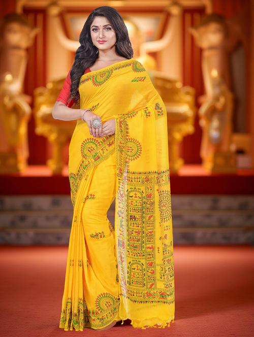 women printed casual wear saree with blouse - 22554941 - Very Small Image - 1