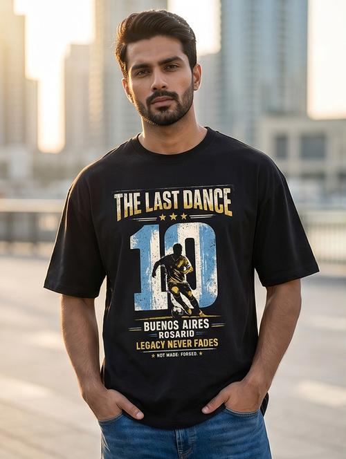 black cotton front print tshirt - 22555127 - Very Small Image - 1