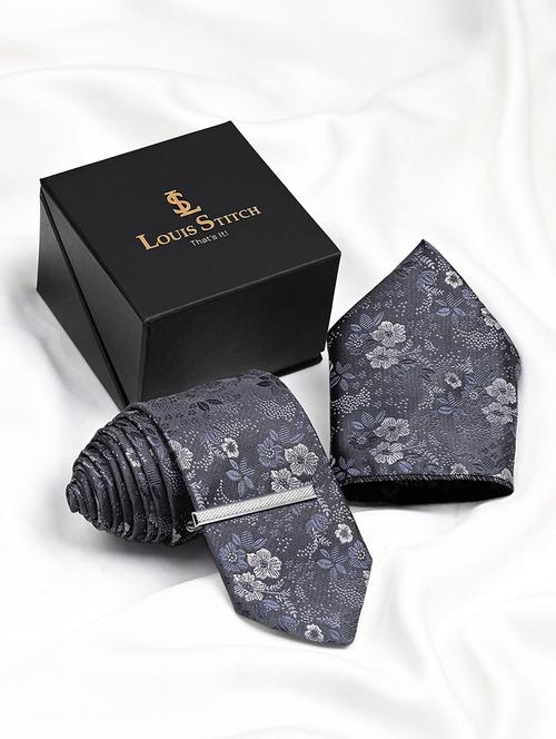 Men Necktie And Pocket Square Gift Box Set - 22558720 - Very Small Image - 1
