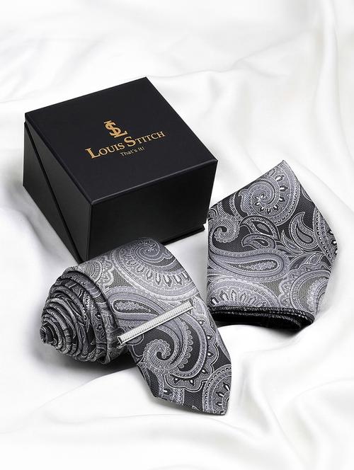 Men Necktie And Pocket Square Gift Box Set - 22558721 - Very Small Image - 1