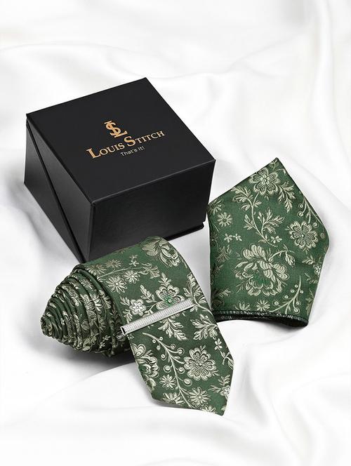 men necktie and pocket square gift box set - 22558732 - Very Small Image - 1