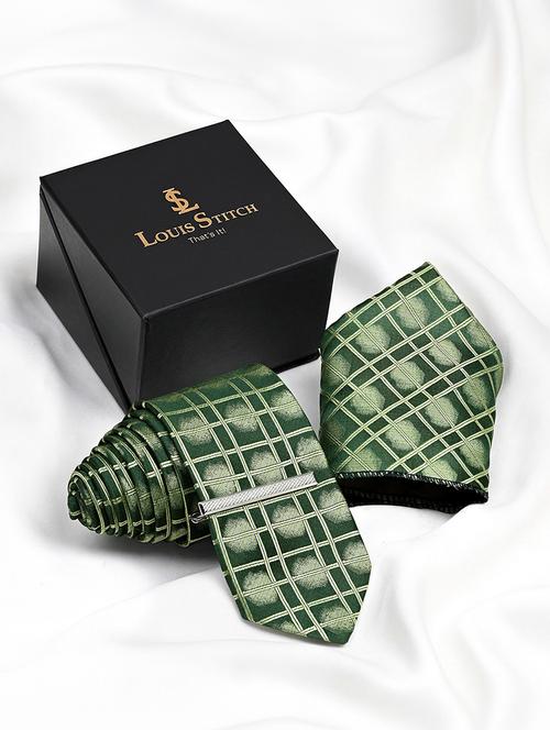 Men Necktie And Pocket Square Gift Box Set - 22558733 - Very Small Image - 1