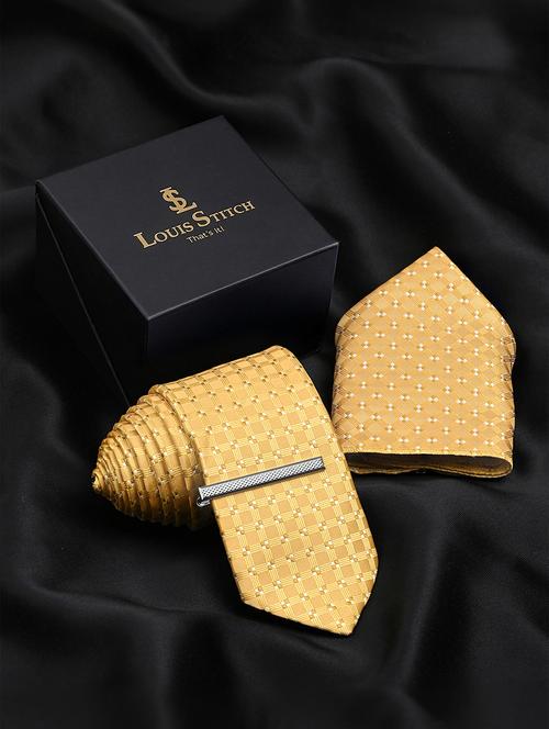 men necktie and pocket square gift box set - 22558739 - Very Small Image - 1