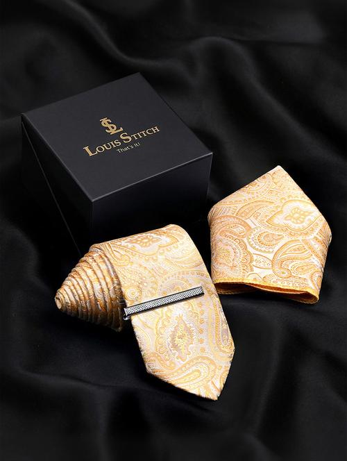 men necktie and pocket square gift box set - 22558741 - Very Small Image - 1