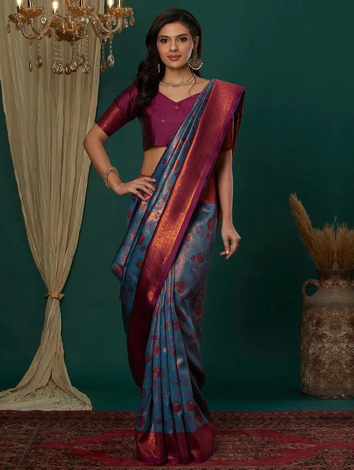 women self design banarasi saree with blouse - 22562855 - Very Small Image - 1