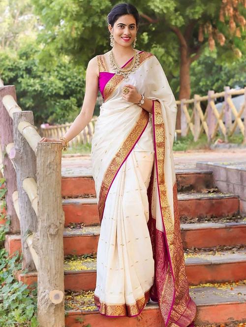 women self design bordered saree with blouse - 22565795 - Very Small Image - 1