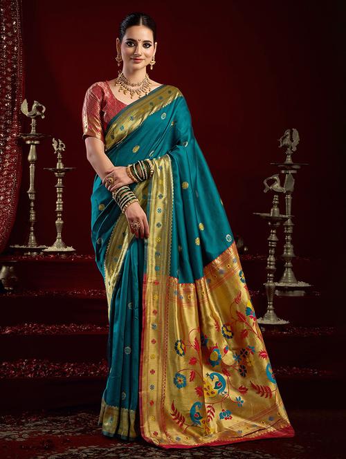 women self design paithani saree with blouse - 22566289 - Very Small Image - 1