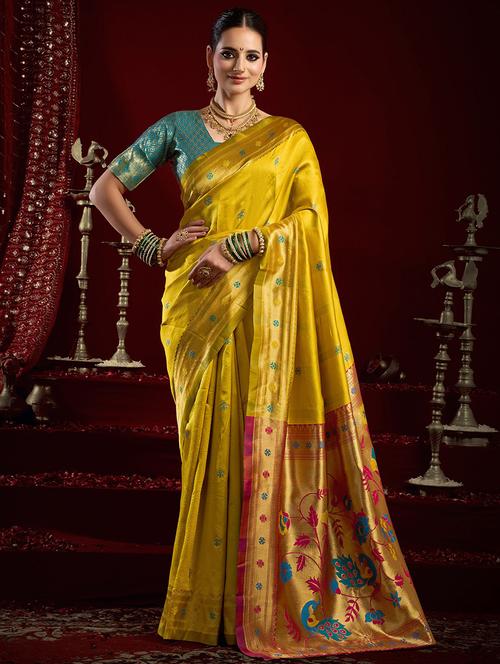 women self design paithani saree with blouse - 22566568 - Very Small Image - 1