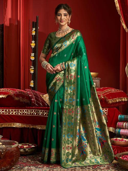 women self design paithani saree with blouse - 22566925 - Very Small Image - 1
