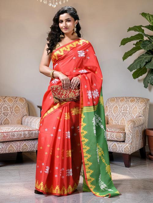 women printed casual wear saree with blouse - 22569526 - Very Small Image - 1
