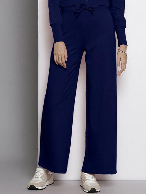 women solid mid rise wide leg trouser - 22570328 - Very Small Image - 1