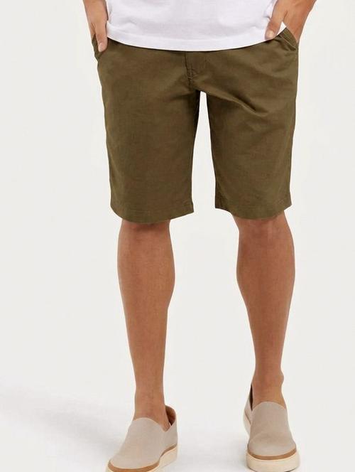 men solid mid rise regular fit shorts - 22570786 - Very Small Image - 1