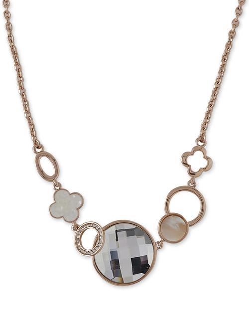 Gold Linked Circles Necklace - 22572 - Very Small Image - 1