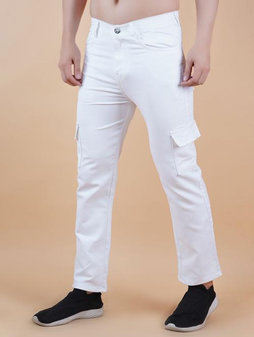 women solid mid rise cargo jeans - 22573081 - Very Small Image - 1
