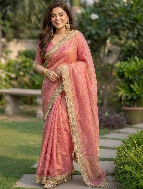 Women Self Design Bordered Saree With Blouse - 22576848 - Very Small Image - 1