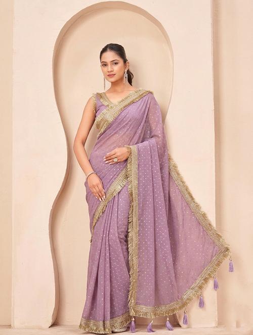 women self design bordered saree with blouse - 22576856 - Very Small Image - 1