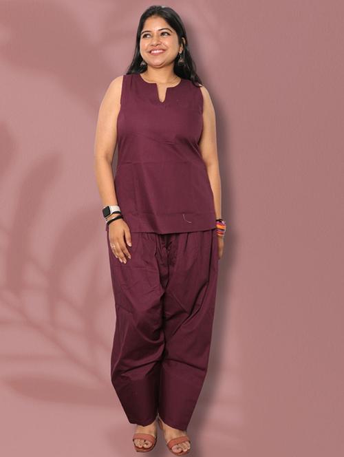 women solid sleeveless kurta and salwar co-ord set - 22579029 - Very Small Image - 1