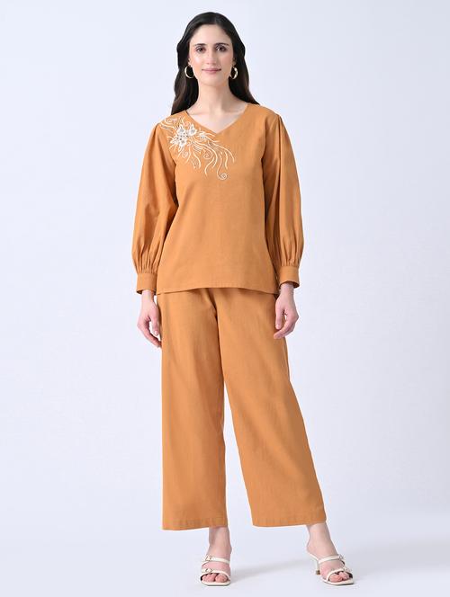 women embroidered long sleeves top and trouser co-ord set - 22580465 - Very Small Image - 1