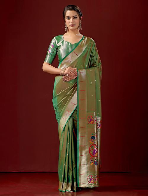 women self design paithani saree with blouse - 22587525 - Very Small Image - 1