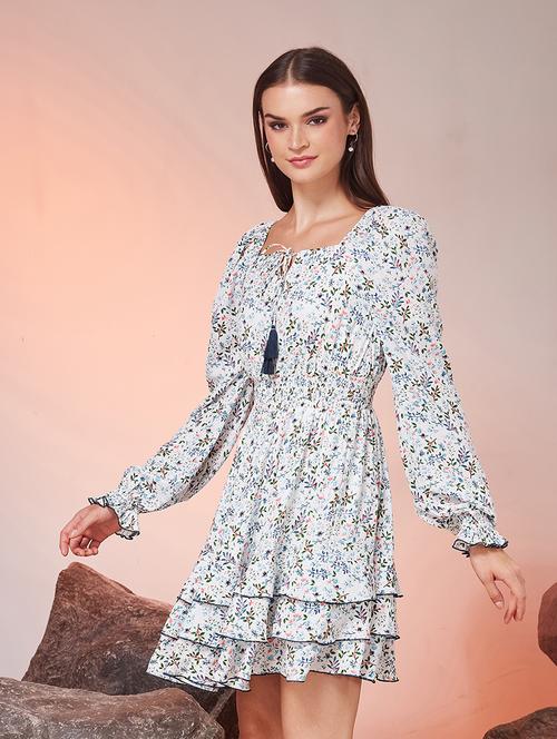 Women Printed Long Sleeves Tiered Dress - 22587791 - Very Small Image - 1