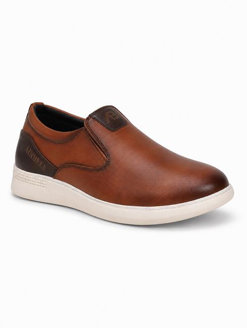 Men Brown Slip On Caual Shoes - 22588282 - Very Small Image - 1