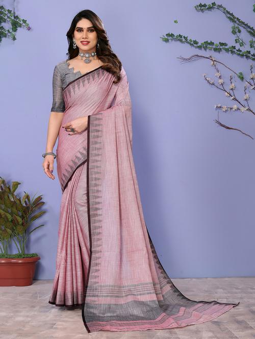 Women Self Design Handloom Saree With Blouse - 22592715 - Very Small Image - 1