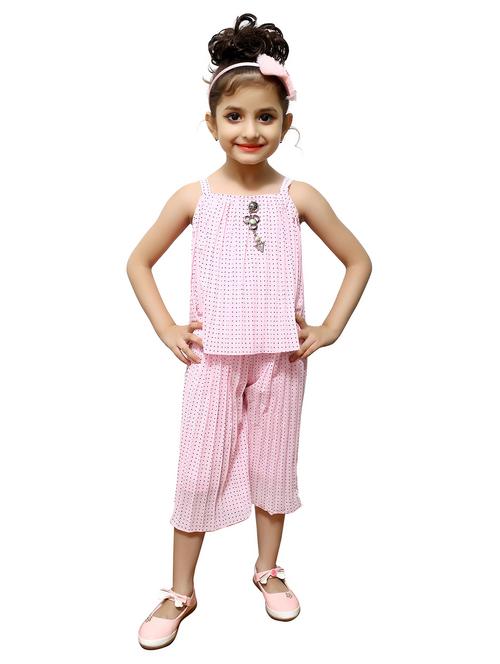 girls printed sleeveless top and capri set - 22593578 - Very Small Image - 1