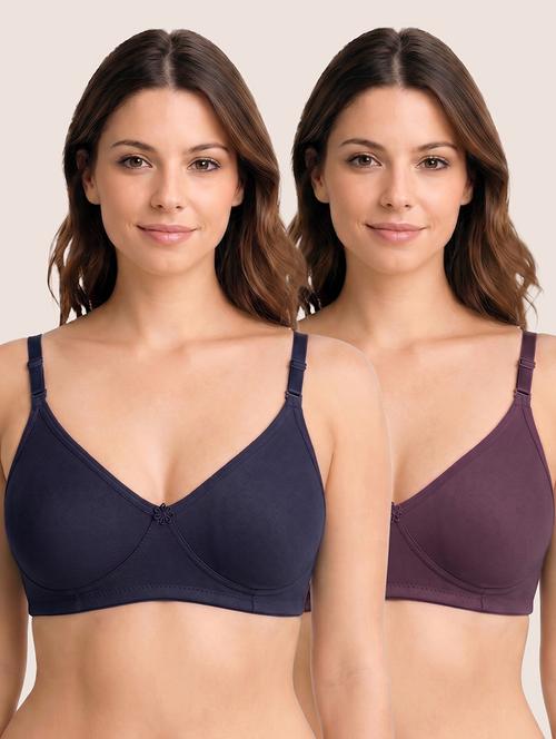 women pack of 2 solid full coverage regular bra - 22594857 - Very Small Image - 1