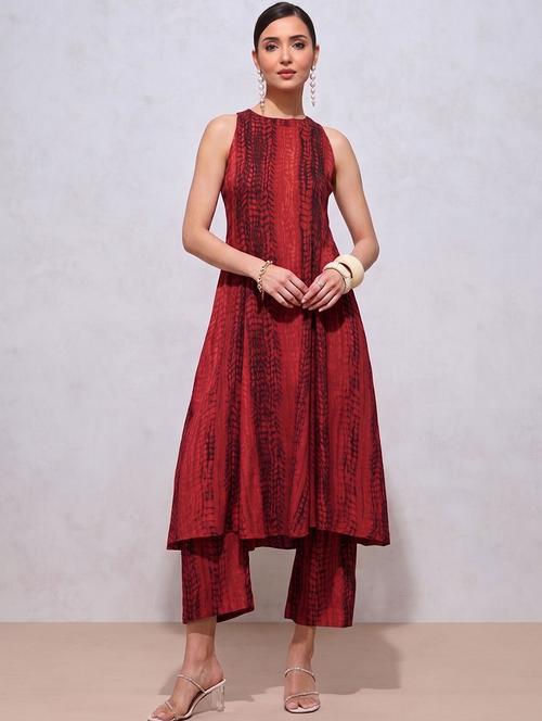 women printed sleeveless kurta pant set - 22595920 - Very Small Image - 1