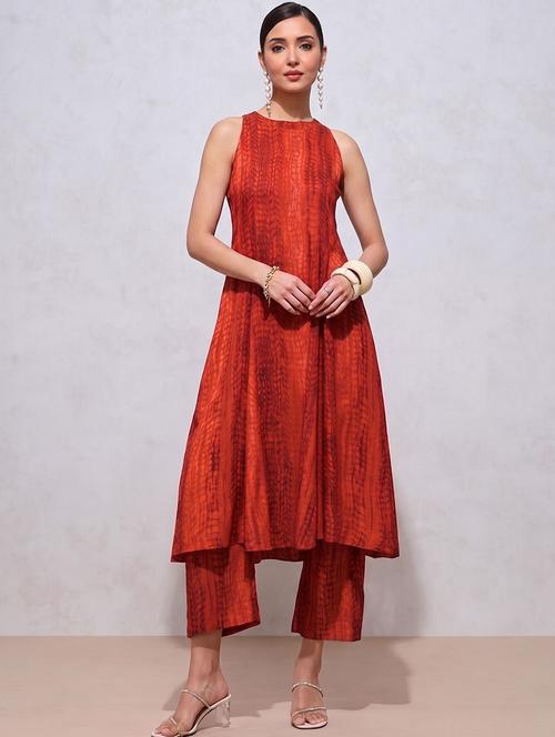 women printed sleeveless kurta pant set - 22595921 - Very Small Image - 1
