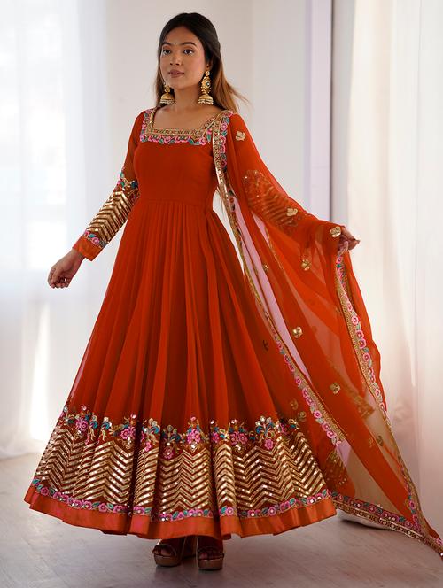 Women Embroidered Long Sleeves Kurta Dupatta Set - 22598551 - Very Small Image - 1