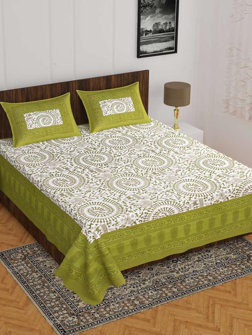 cotton printed double bedsheet set with 2 pillow covers - 22610835 - Very Small Image - 1