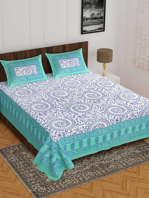 cotton printed double bedsheet set with 2 pillow covers - 22610836 - Very Small Image - 1