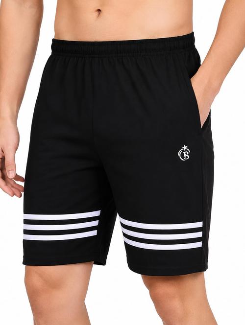 Men Striped Mid Rise Regular Fit Shorts - 22615372 - Very Small Image - 1