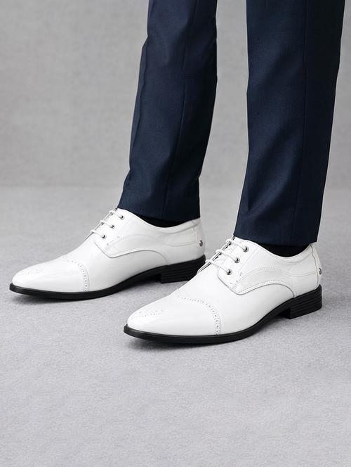 men solid lace up derby shoes - 22624744 - Very Small Image - 1