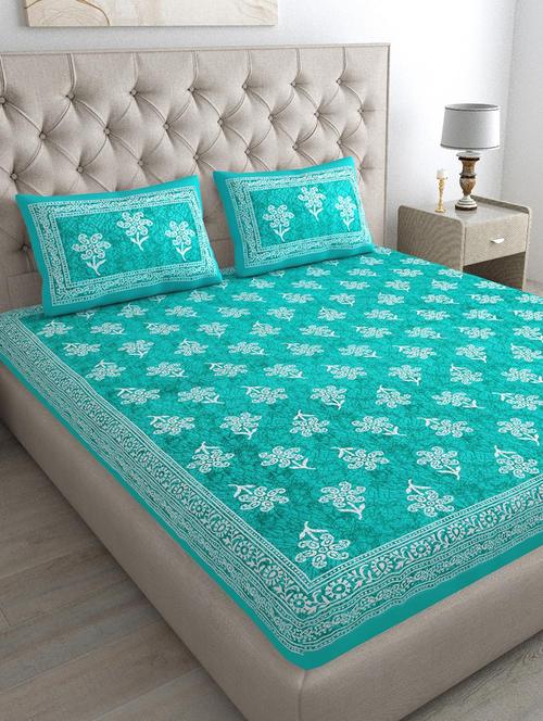 Timeless Trends Jaipuri 100 % Cotton Double Bedsheet With 2 Pillow Cover Cps01 - 22688877 - Very Small Image - 1