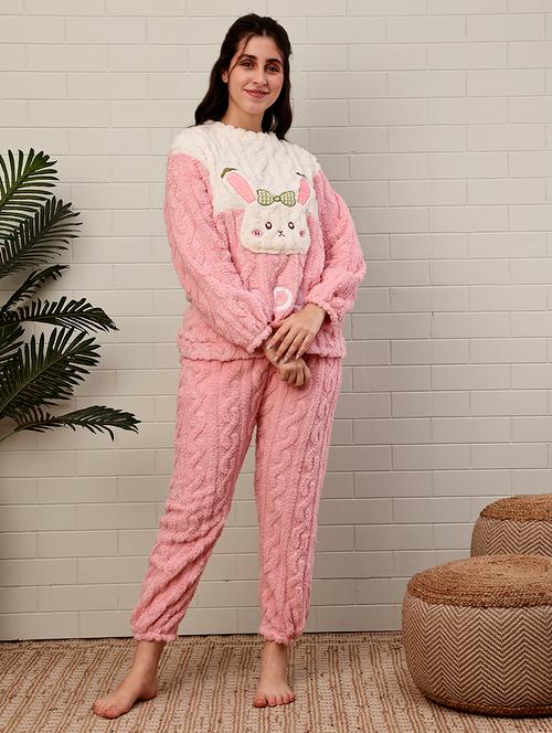 Women Colourblocked Long Sleeves Pyjama Set - 22723249 - Very Small Image - 1