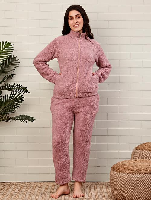 Women Solid Long Sleeves Pyjama Set - 22723255 - Very Small Image - 1