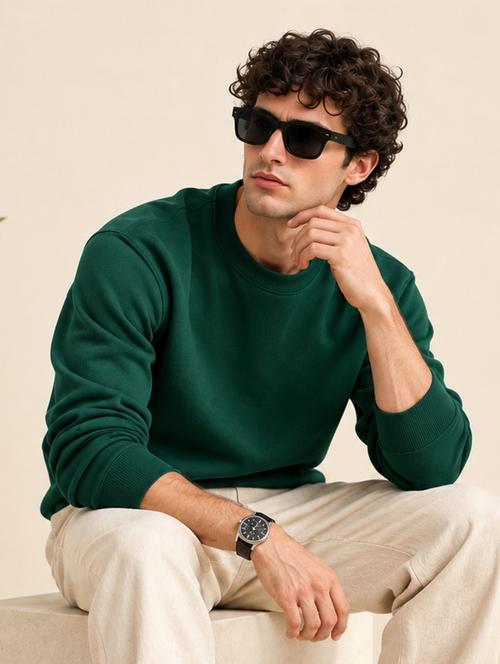 Men Solid Long Sleeve Regular Fit Sweatshirt - 22732516 - Very Small Image - 1