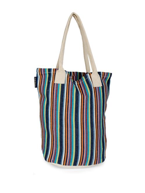 multicoloured striped cotton bag - 23029 - Very Small Image - 1