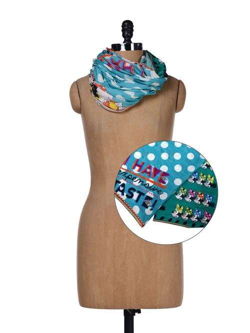 Polka dot and Mickey Mouse print scarf - 25897 - Very Small Image - 1