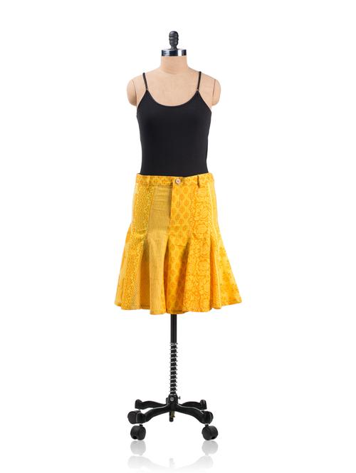 yellow panelled skirt - 2680 - Very Small Image - 1