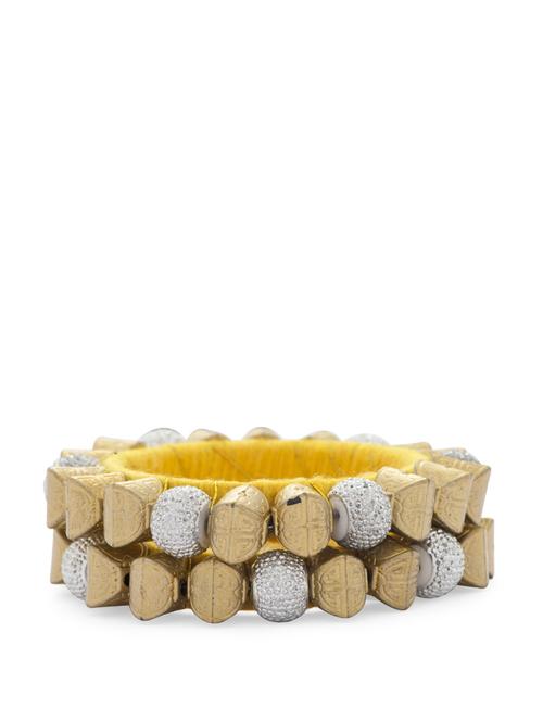 sparkling beaded bangle- yellow (set of 2) - 28208 - Very Small Image - 1